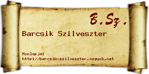 Barcsik Szilveszter névjegykártya